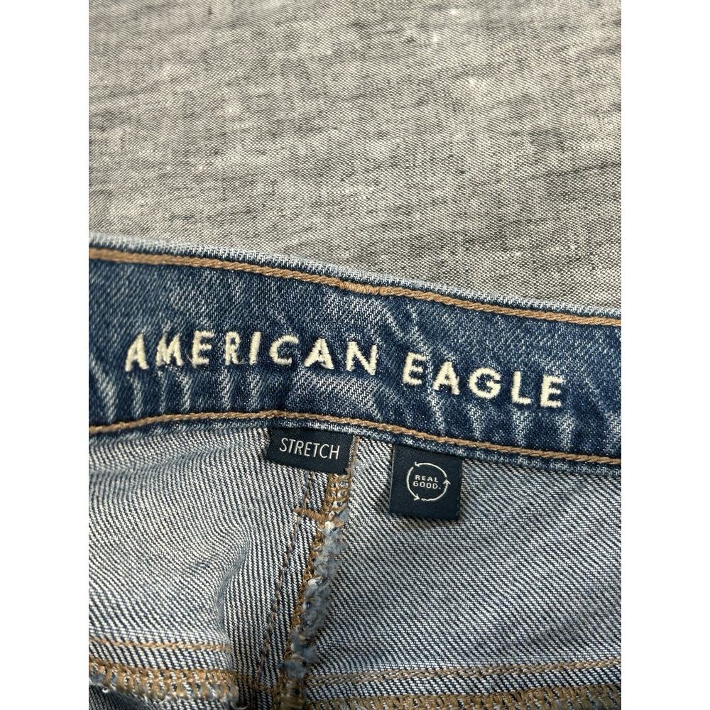 American Eagle Jeans Womens 8 Blue Denim Stretch Straight High Rise Medium Wash - Picture 3 of 16